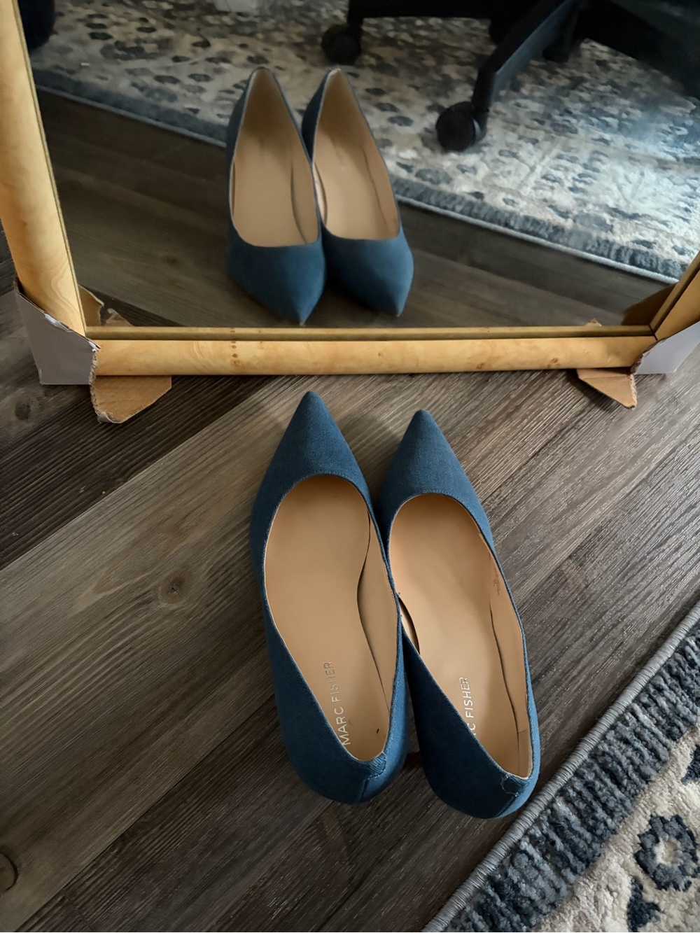 Marc Fisher Teal Pointed-Toe Heels